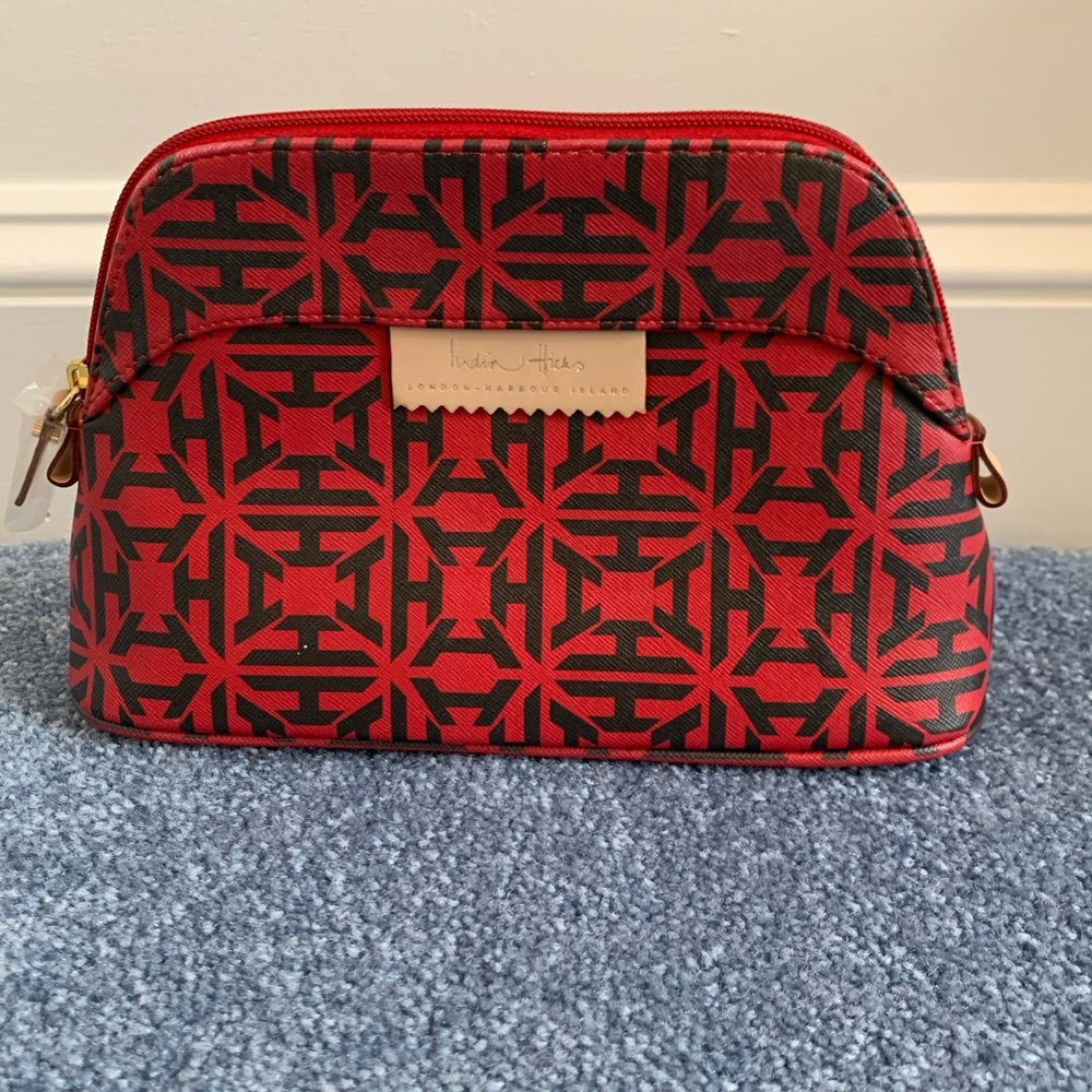 India Hicks Red Cosmetic Bag in EUC